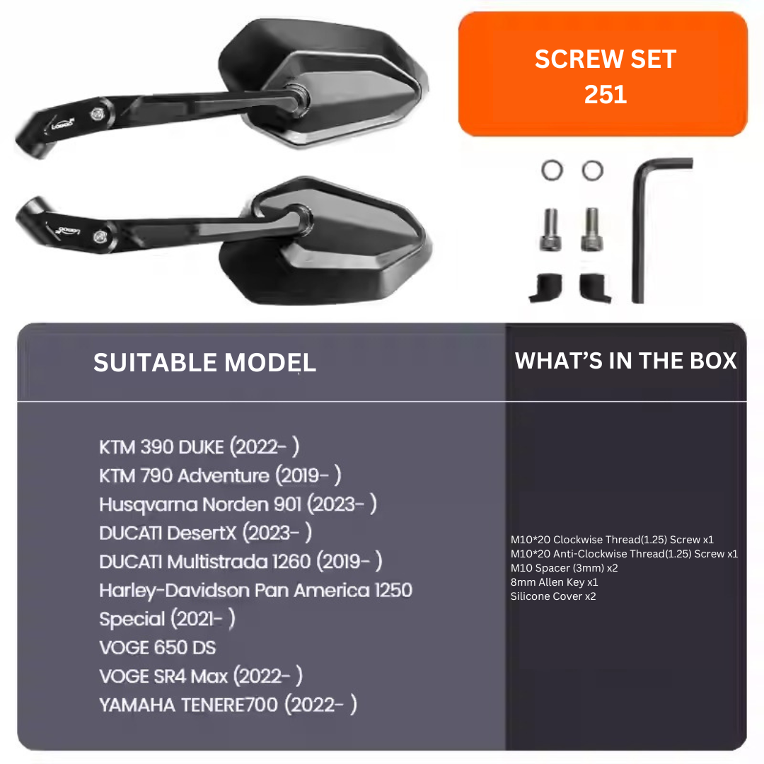 LOBOO SCREW SET MIRROR RM03