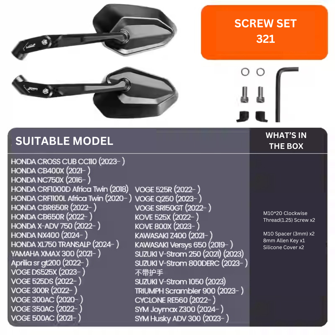 LOBOO SCREW SET MIRROR RM03