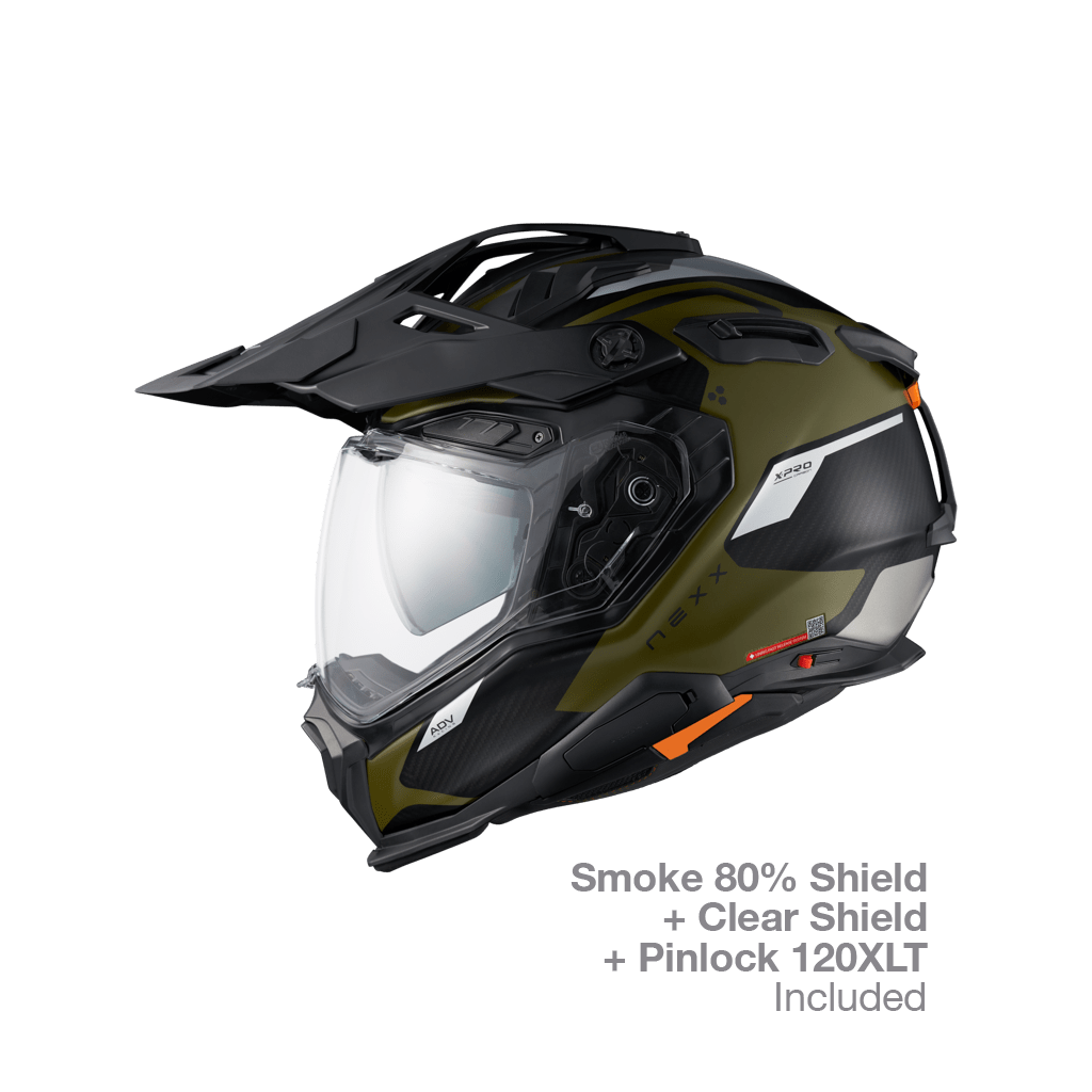 NEXX HELMET ADVENTURE FULL FACE X.WED3 CARBON KEYO GREEN/SILVER GLOSSY