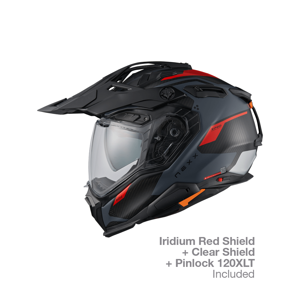 NEXX HELMET ADVENTURE FULL FACE X.WED3 CARBON KEYO GREY/RED GLOSSY